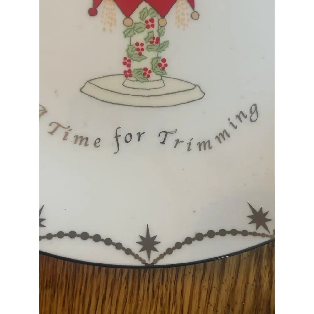 Lenox Merry & Bright Its Time For Trimming 8” Dessert Salad Plate Christmas